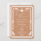 Invitation Papel Picado Wedding shower mexicain Viva Los Novi (Devant)