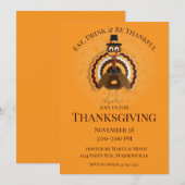 Invitation Papercut Turquie pèlerin Thanksgiving (Devant / Derrière)