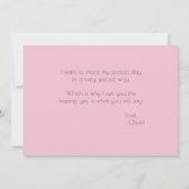 Invitation Papes Roses Aquarelle Serez-Vous Ma Serveuse D'Épo (Dos)