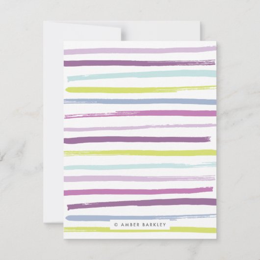 Invitation Papeterie à rayures de fruits - Raisin (Dos)