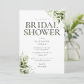 Invitation Papeterie de douche de mariée avec monogramme en l (Debout devant)