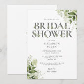 Invitation Papeterie de douche de mariée avec monogramme en l (Devant / Derrière)
