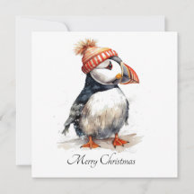 Papeterie de fête de Noël Macareux Joyeux
