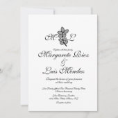 Invitation Papeterie de mariage avec monogramme calligraphié (Devant)