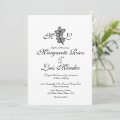 Invitation Papeterie de mariage avec monogramme calligraphié (Debout devant)