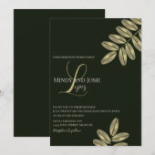 Invitation Papeterie de mariage avec monogramme de branche fa (Devant / Derrière)