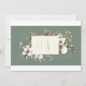 Invitation Papeterie de mariage florale vert sauge (Devant)