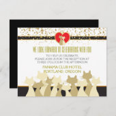Invitation Papeterie de mariage pour chats cools (Devant / Derrière)