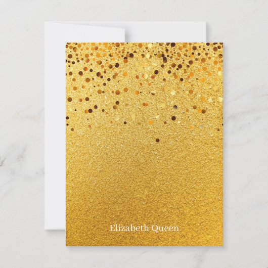 Invitation Papeterie d'invitation à paillettes dorées (Devant)