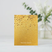 Invitation Papeterie d'invitation à paillettes dorées (Debout devant)