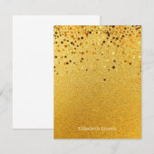 Invitation Papeterie d'invitation à paillettes dorées (Devant / Derrière)