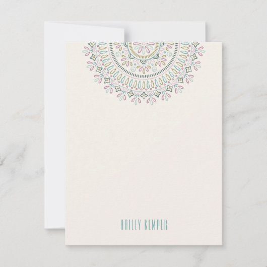 Invitation Papeterie Jardin Mandala - Turquoise (Devant)