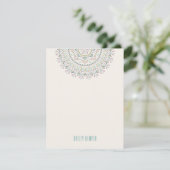 Invitation Papeterie Jardin Mandala - Turquoise (Debout devant)