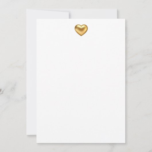 Invitation Papeterie Mariage Gold Heart simple et moderne (Dos)
