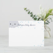 Invitation Papeterie personnalisée pour Baby Shower Cloud Blu (Debout devant)