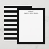 Invitation Papeterie personnelle traditionnelle noir et blanc (Devant / Derrière)