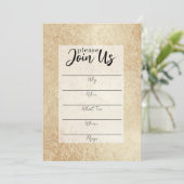 Invitation Papier à lettres à remplir avec feuille d'or (Debout devant)