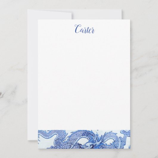 Invitation Papier à lettres bleu et blanc (Devant)