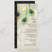 Invitation Papier à lettres de mariage à plumes de paon en da (Devant / Derrière)