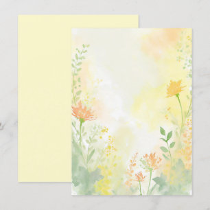 Invitation Papier à lettres de mariage floral aquarelle orang