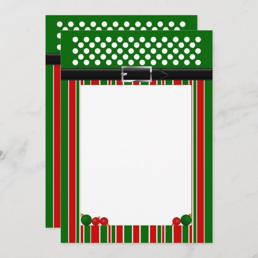 Invitation Papier à lettres de Noël (Devant / Derrière)