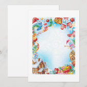 Invitation Papier à lettres de Noël : Fantaisie festive (Devant / Derrière)
