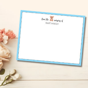 Invitation Papier à lettres de nursery ourson tendance