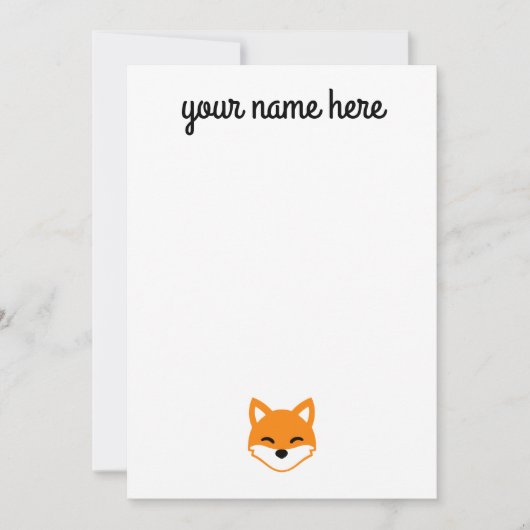 Invitation Papier à lettres Fox personnalisé pour enfants (Devant)