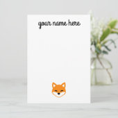 Invitation Papier à lettres Fox personnalisé pour enfants (Debout devant)