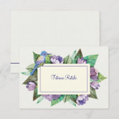 Invitation Papier à lettres personnalisées bleu lavande (Devant / Derrière)