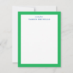 Invitation Papier à lettres personnel Preppy Green et Blue