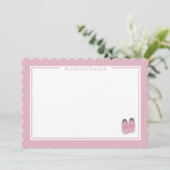 Invitation Papier à lettres rose personnalisé (Debout devant)