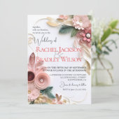 Invitation Papier à Mariage Floral Cute (Debout devant)