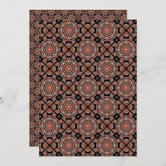 Invitation Papier à papier à scandale Mandala en bohémien (Devant / Derrière)