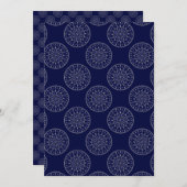 Invitation Papier à papier à scandale pointillé d'hiver bleu (Devant / Derrière)