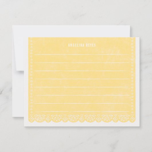 Invitation Papier à papier cousu - Papier citron (Devant)