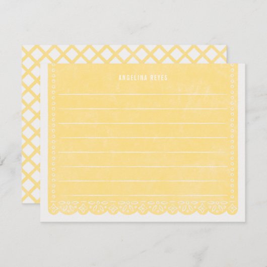 Invitation Papier à papier cousu - Papier citron (Devant / Derrière)
