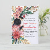 Invitation Papier Abstrait Quilling Floral Mariage vert (Debout devant)