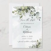 Invitation Papier Aquarelle Rustique Eucalyptus Verdure Enreg (Devant)