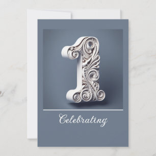 INVITATION PAPIER BLANC DÉROULER UN AN MARIAGE ANNIVERSAIRE