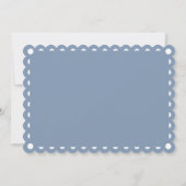 Invitation Papier bleu et blanc poussiéreux picado Quinceañer (Dos)