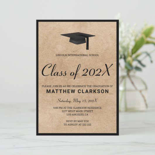 Invitation papier Brown (Debout devant)