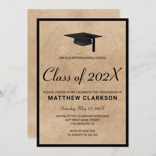 Invitation papier Brown (Devant / Derrière)