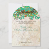 Invitation Papier Brown Aqua Orange & Lime Cherry Blossom (Devant)