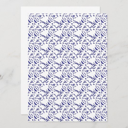 Invitation Papier cadeau bleu et blanc avec un graphique  (Devant / Derrière)