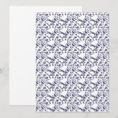 Invitation Papier cadeau bleu et blanc avec un motif graphiqu (Devant / Derrière)