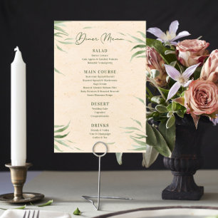 Invitation Papier d'artisanat beige feuilleté vert