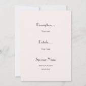 Invitation Papier de base / couleur perle 5x7 (Dos)