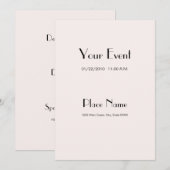 Invitation Papier de base / couleur perle 5x7 (Devant / Derrière)