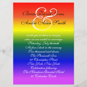 Invitation papier de base du mariage 5x7 de fierté gaie de